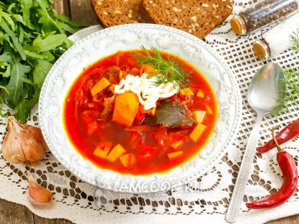 Фото блюда: Борщ с колбасой