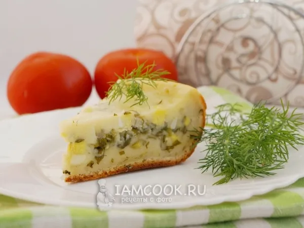 Фото блюда: Луковый пирог на сметанном тесте в мультиварке