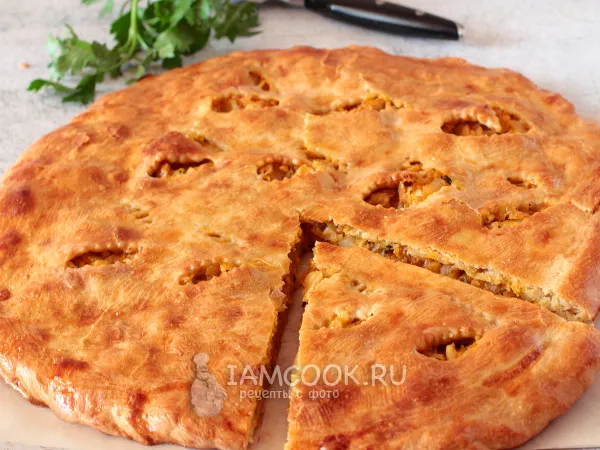 Фото блюда: Пирог на кефире с капустой и яйцом (по-восточному)