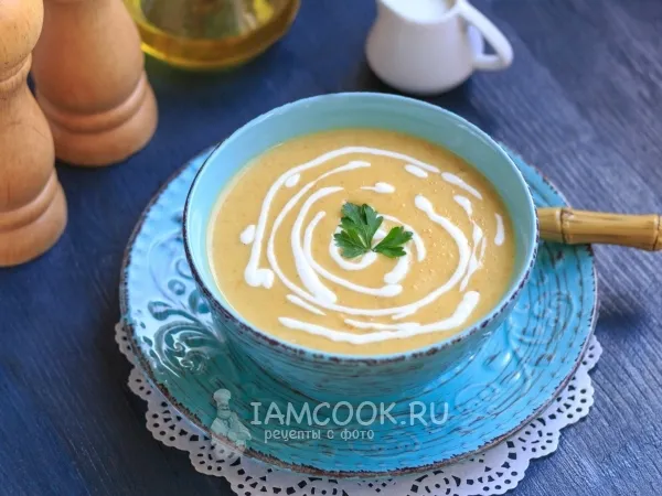 Фото блюда: Суп-пюре из кабачков с плавленным сыром