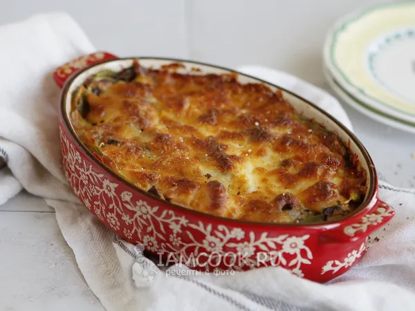 Фото блюда: Кето киш с курицей и грибами