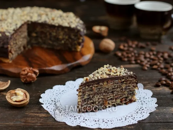 Фото блюда: Орехово-маковый блинный торт