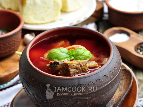 Фото блюда: Борщ со свеклой и свежей капустой