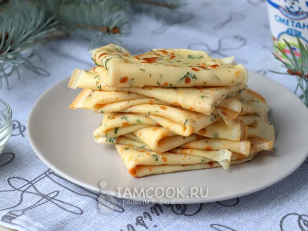 Фото блюда: Блины на молоке с укропом