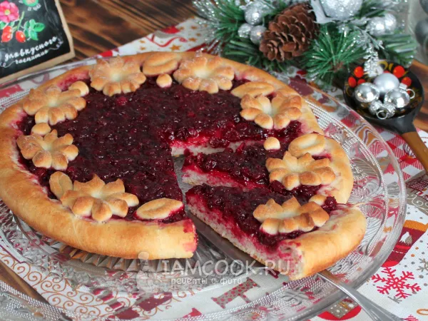 Фото блюда: Постный пирог с брусникой