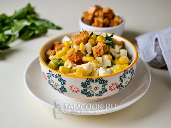 Фото блюда: Салат из кукурузы с яблоками