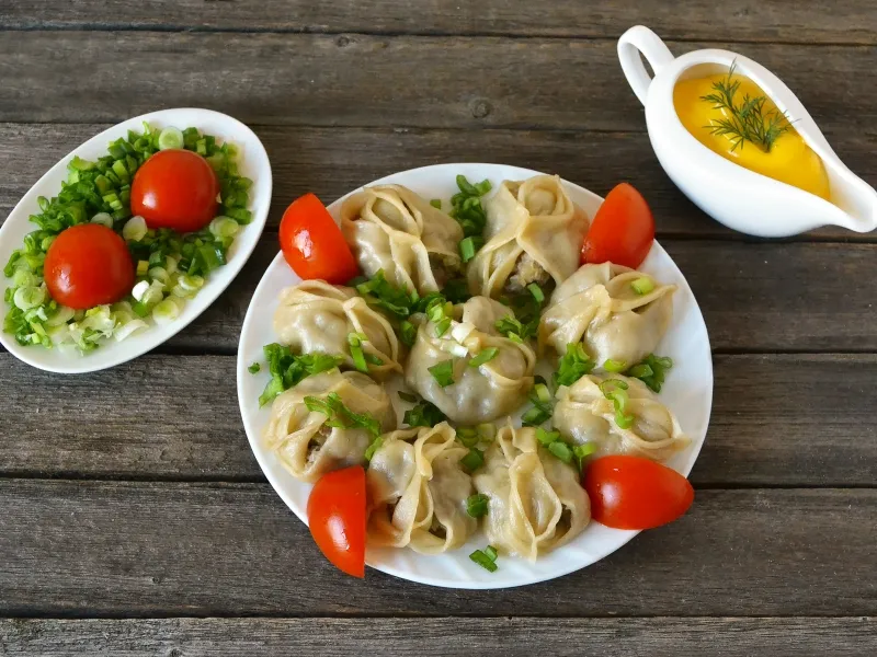 Фото блюда: Манты с мясом и картошкой