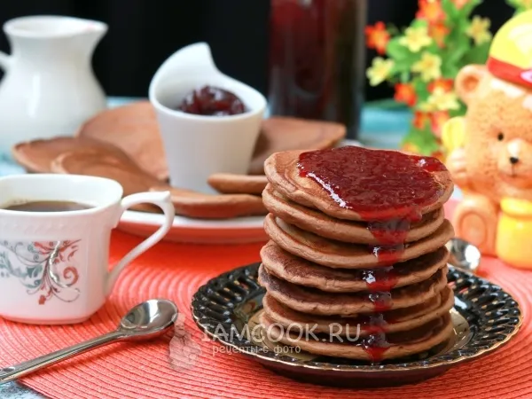 Фото блюда: Оладьи на кислом молоке с какао