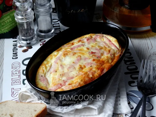 Фото блюда: Омлет с ветчиной в духовке