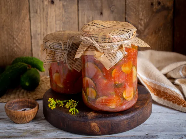 Фото блюда: Салат «Зимняя сказка» на зиму (из огурцов)