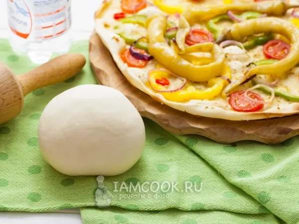 Фото блюда: Постное тесто для пиццы без дрожжей