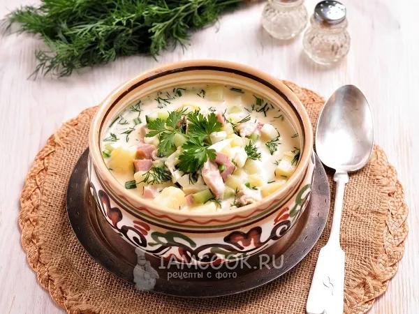 Фото блюда: Окрошка на курином бульоне