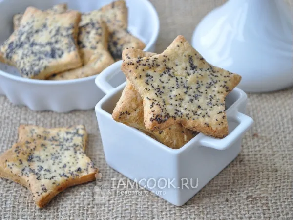 Фото блюда: Сырное печенье с маком и бисквитной крошкой