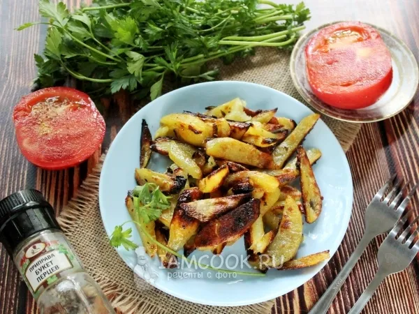 Фото блюда: Картошка фри в духовке с чесноком