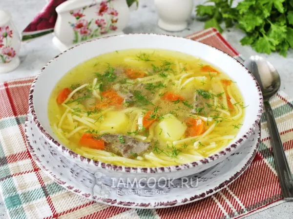 Фото блюда: Суп из говяжьей печени