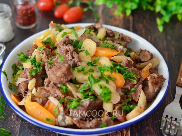 Фото блюда: Говядина кусочками в рукаве в духовке