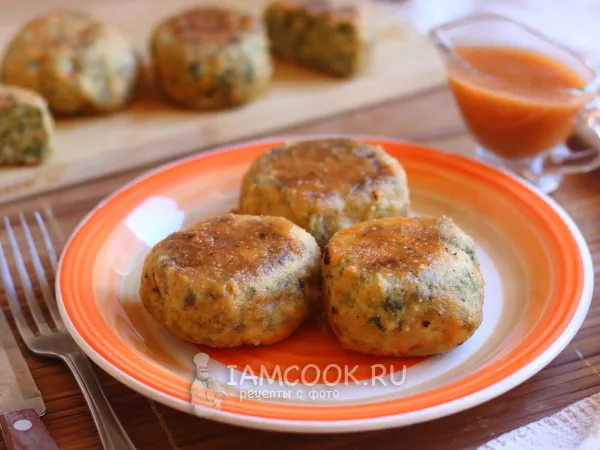 Фото блюда: Куриные котлеты со шпинатом