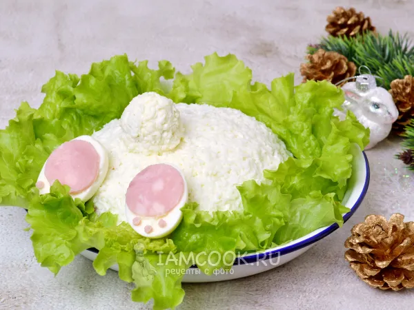 Фото блюда: Салат «Кролик» с ананасами