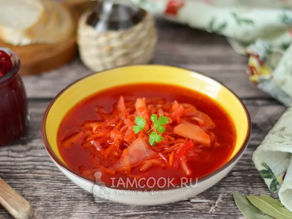 Фото блюда: Борщ с маринованной свеклой из банки