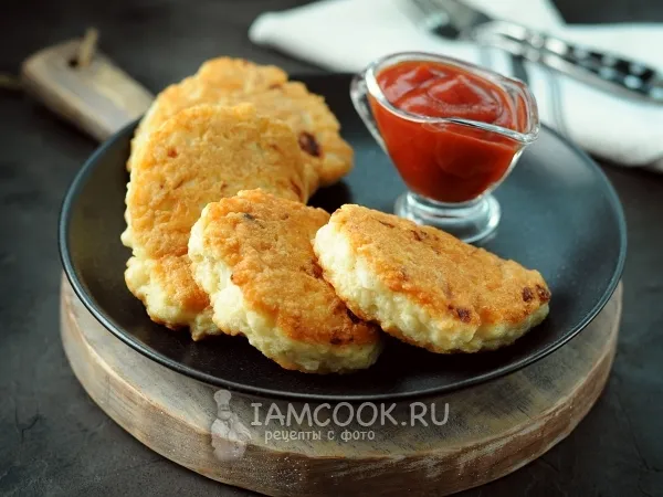 Фото блюда: Куриные оладьи с крахмалом и майонезом