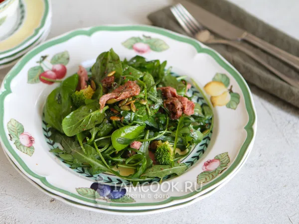 Фото блюда: Салат с говядиной су-вид