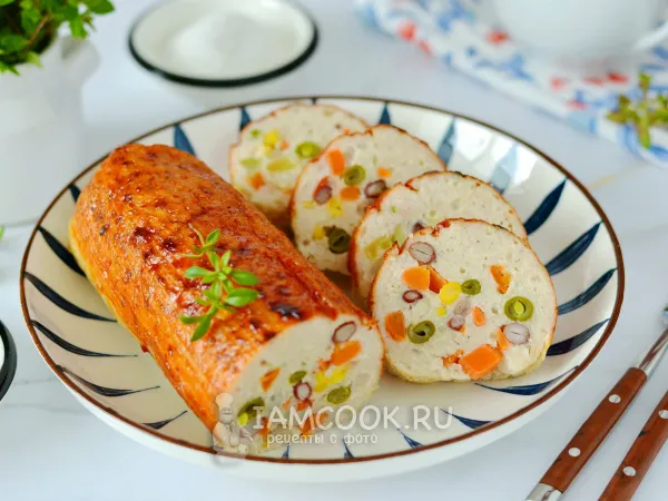 Фото блюда: Куриный рулет с овощами