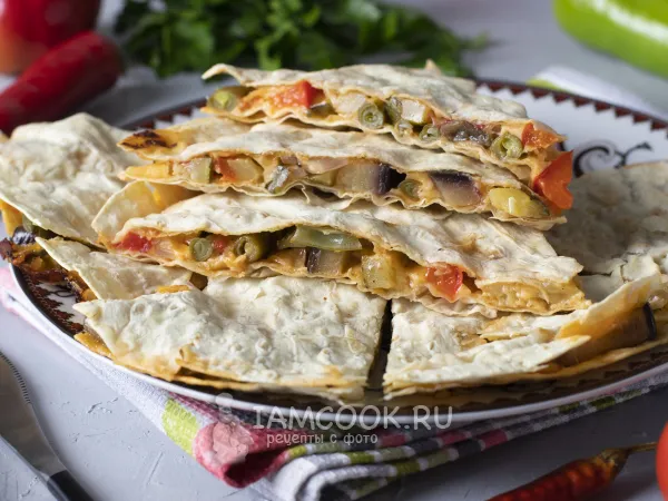 Фото блюда: Кесадилья с овощами