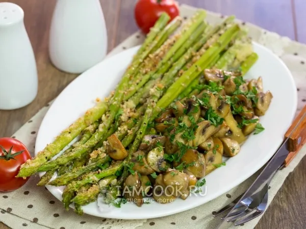 Фото блюда: Спаржа с грибами