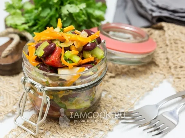 Фото блюда: Постный салат с корейской морковью