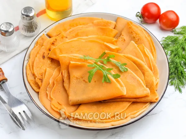 Фото блюда: Постные блины на томатном соке