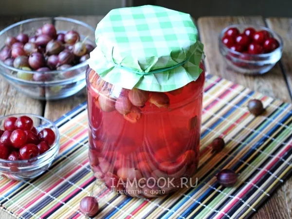 Фото блюда: Компот из вишни и крыжовника