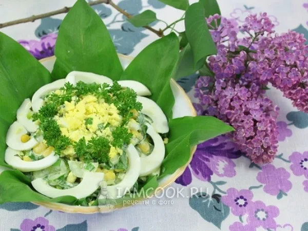 Фото блюда: Весенний салат с черемшой