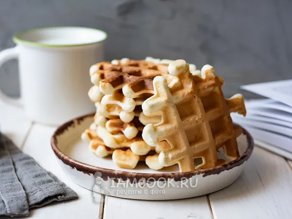 Фото блюда: Бисквитные вафли в электровафельнице