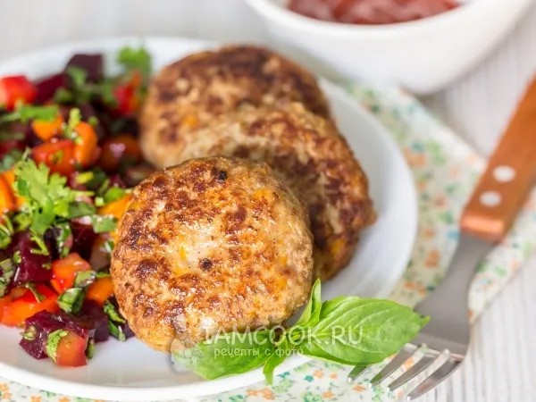 Фото блюда: Мясные котлеты с овощами