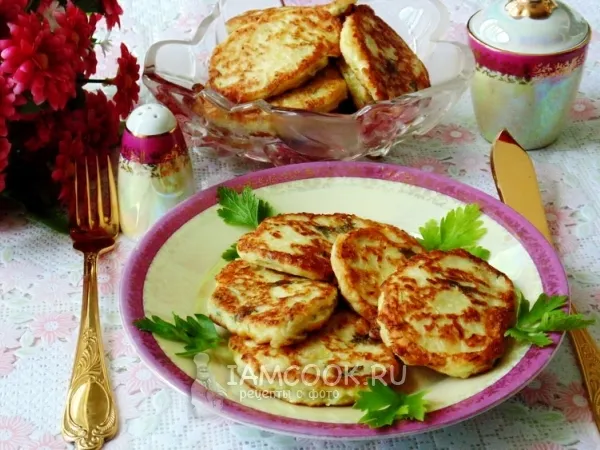 Фото блюда: Кабачковые оладьи с творогом
