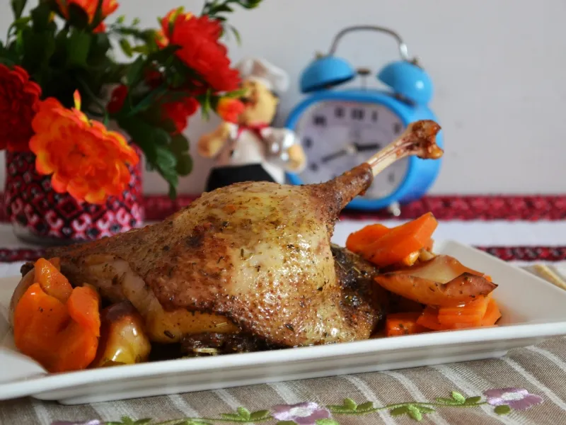 Фото блюда: Гусь кусочками в духовке в рукаве