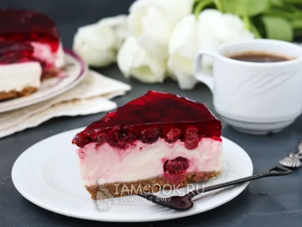 Фото блюда: Творожный торт с вишней