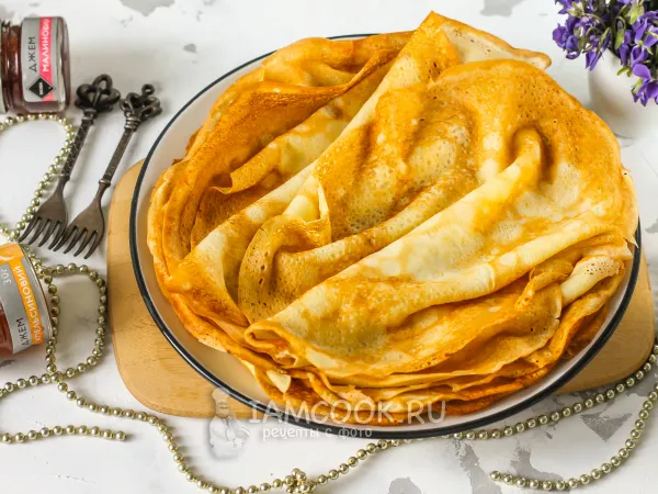 Фото блюда: Блины на перепелиных яйцах и молоке