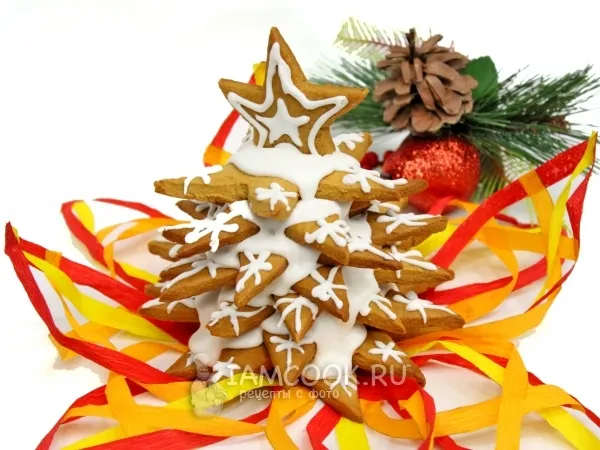 Фото блюда: Елка из имбирного печенья