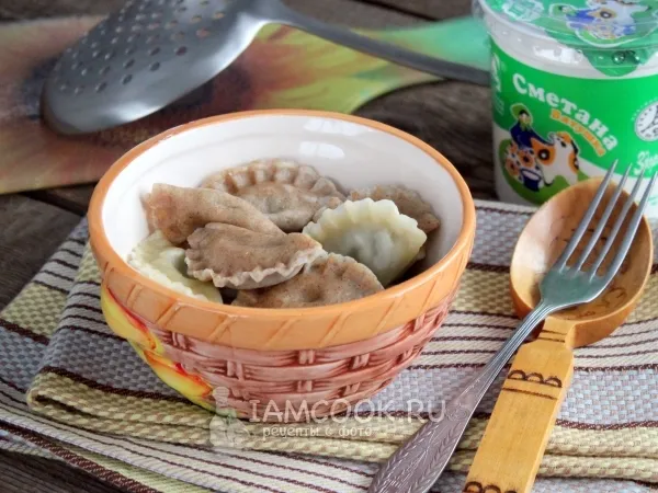 Фото блюда: Вареники с чечевицей и грибами