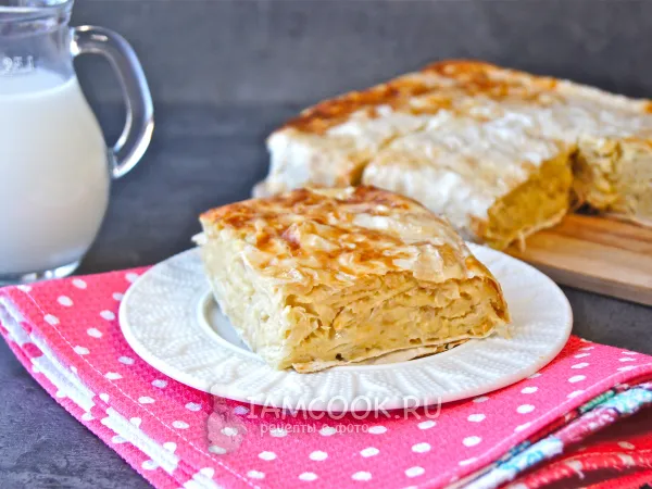 Фото блюда: Пирог из лаваша с капустой