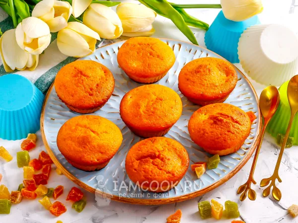 Фото блюда: Медовые кексы в силиконовых формочках