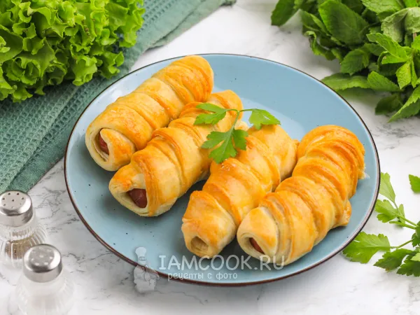 Фото блюда: Сосиски в тесте в аэрогриле