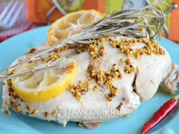 Фото блюда: Запеченная куриная грудка с лимоном и розмарином