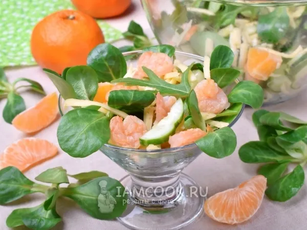 Фото блюда: Салат с креветками и мандаринами