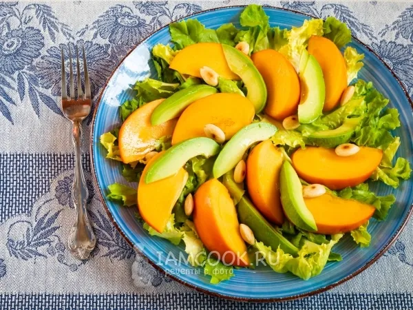 Фото блюда: Салат с хурмой и авокадо