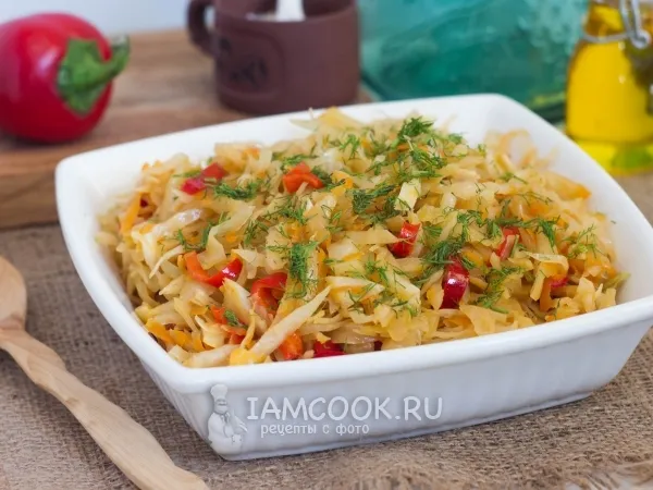 Фото блюда: Тушёная капуста с горчицей и мёдом