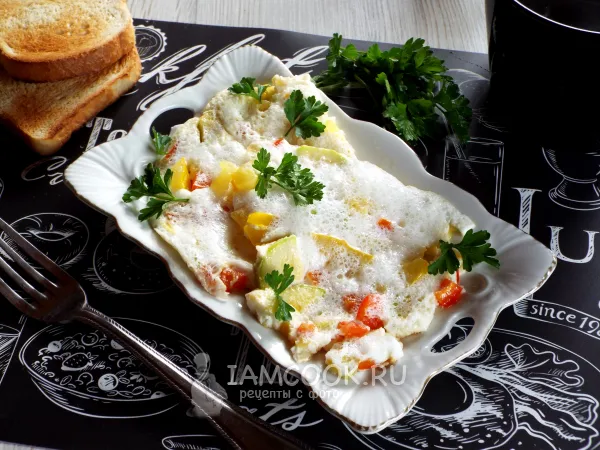 Фото блюда: Белковый омлет с овощами