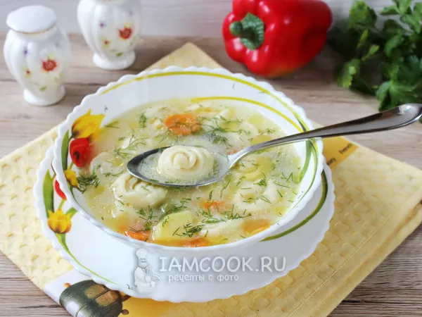 Фото блюда: Суп с сырными рулетиками