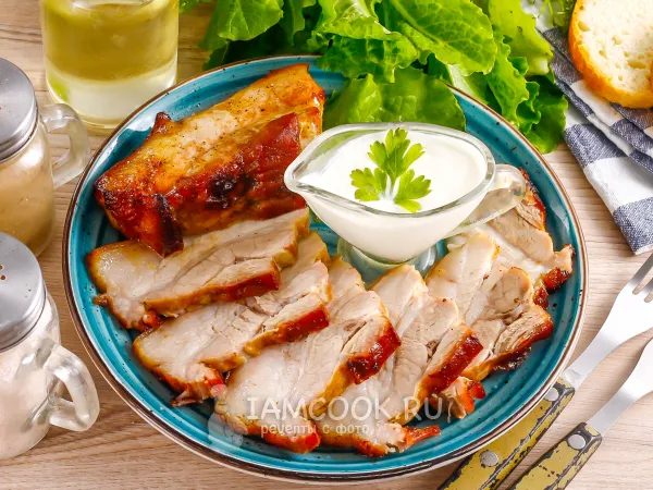 Фото блюда: Свиная грудинка с хрустящей корочкой в духовке